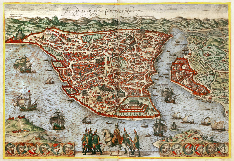 Byzantium Istanboel 1572 Braun en Hogenberg
